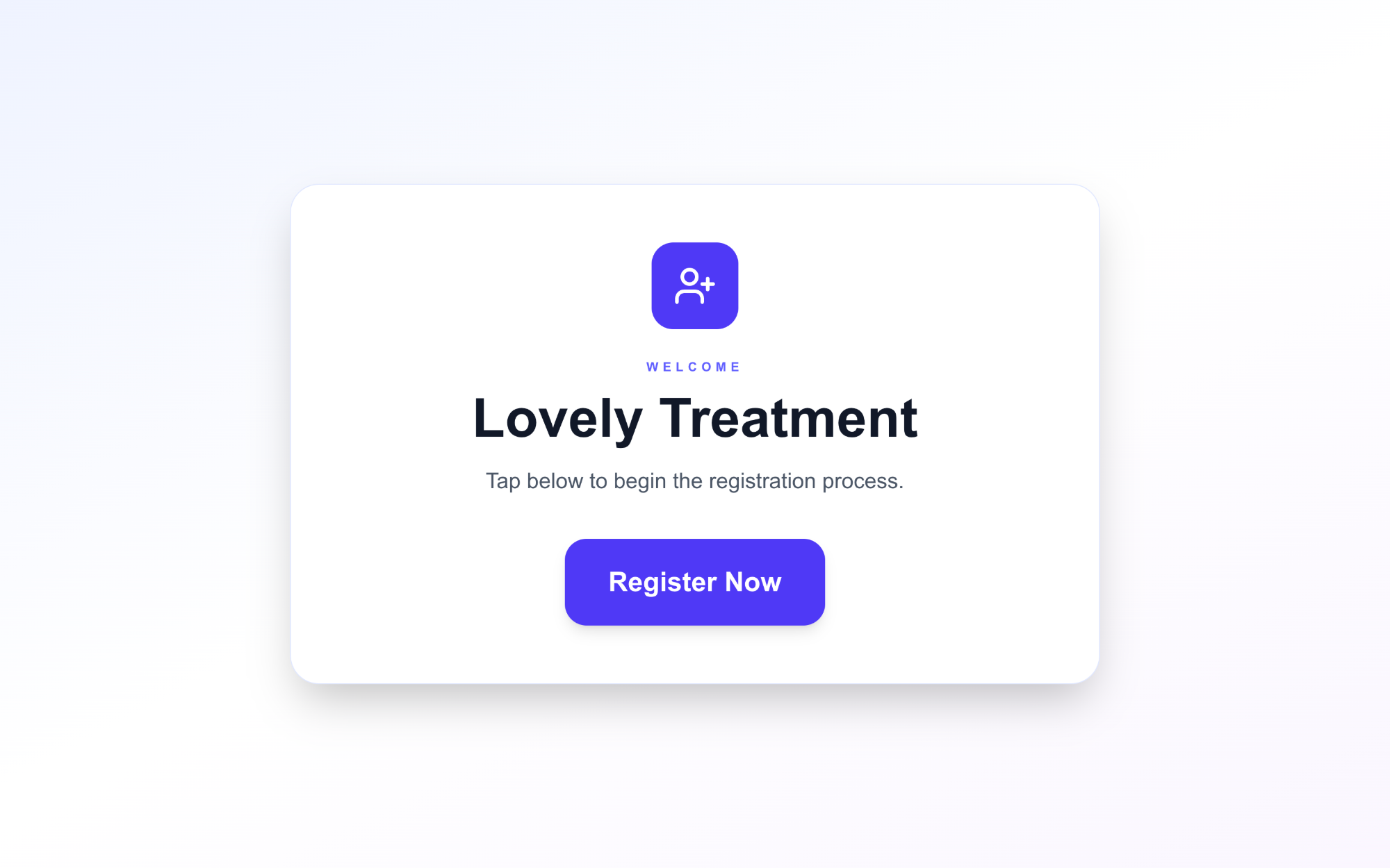 sumithos client portal welcome page, white-labeled per program